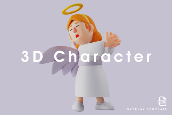 3D Angel Design with a Funny Expression