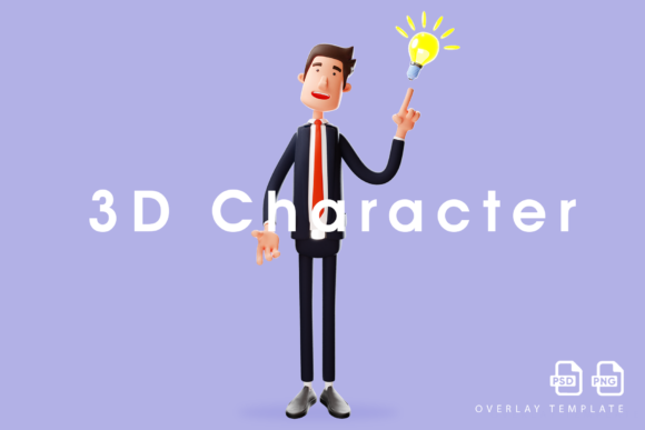3D Businessman Design with Having Idea