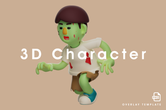 3D Zombie Design Having a Running Pose