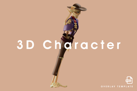 A Joyful Skull Cowboy 3D Cartoon Design: Elevating Your Creative Projects with Unique Character Assets