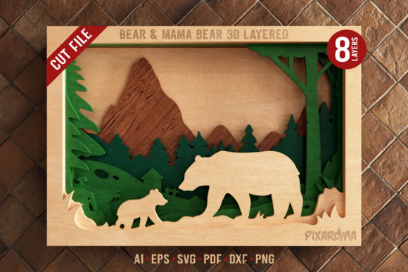 Bear 3D Layered SVG Cut File: The Ultimate Craft for Cabin Decor and Custom Gifts