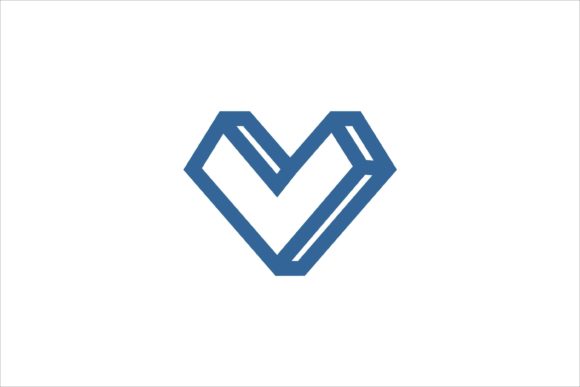 Blue Letter V, L, VL, LV 3d Logo Design