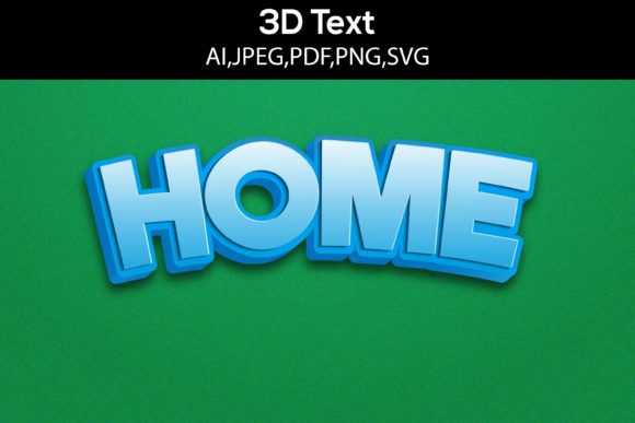 Home 3D Text Design SVG for Creative Projects