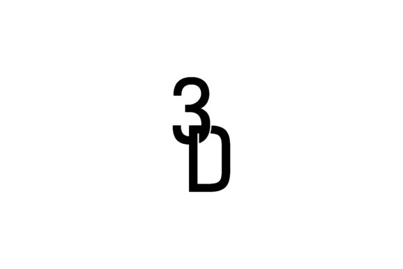 Letter 3 and D for 3D Logo Design Unique