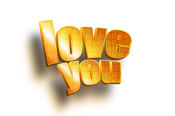 Love You 3D Text Design for Festive Projects