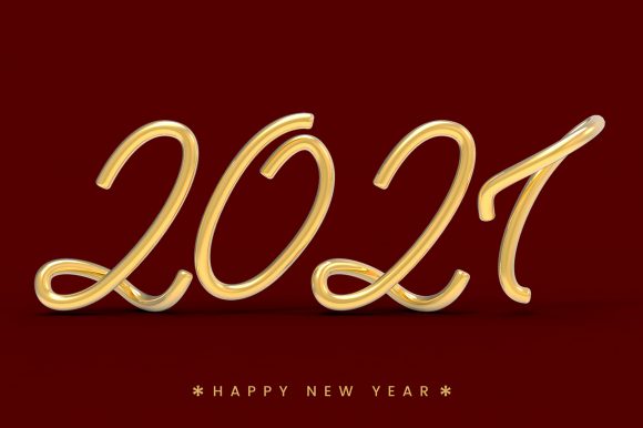 New Year 2021 3d Text Design